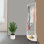 Portant d'angle avec roulettes, support de rangement mobile avec crochets et tablette