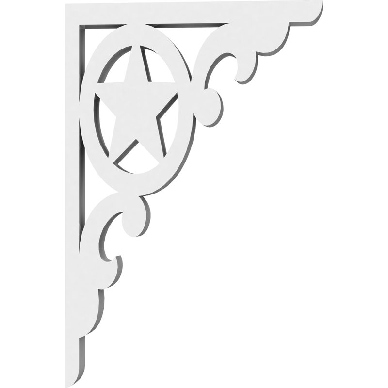 Austin Architectural Grade PVC Bracket, 6" H x 0.63" W x 4" D
