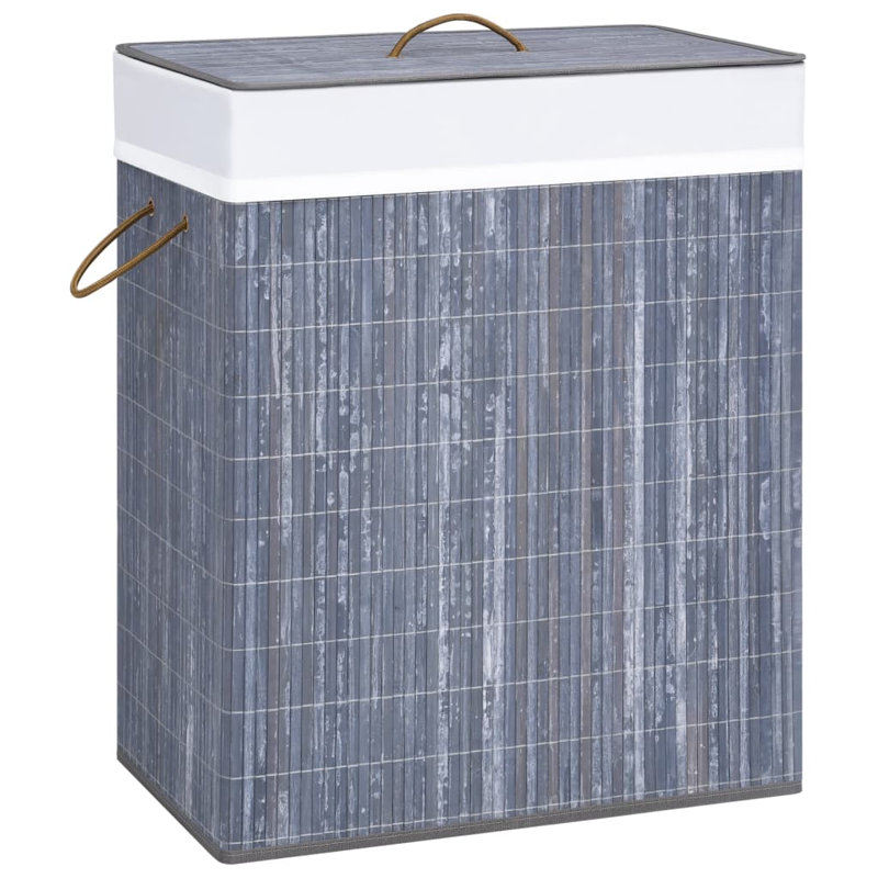 Collapsible Laundry Basket Laundry Bin Dirty Clothes Hamper Bamboo, Gray, Medium (24.6" H x 20.5" W x 12.6" D)