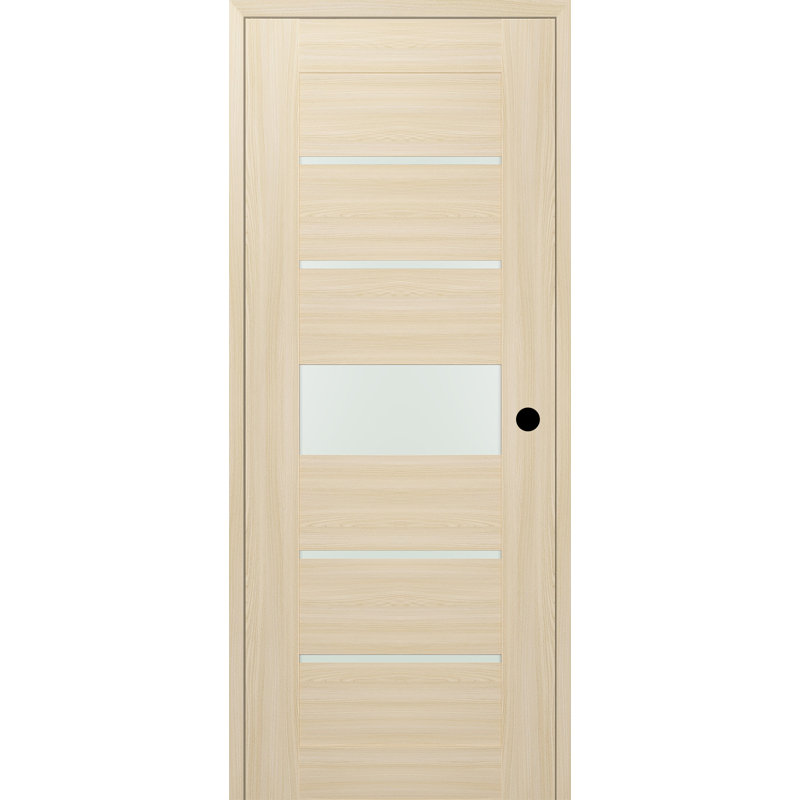 Avon X 84 po Porte intérieure simple pré-suspendue en composite de noyer de pacane et de verre givré 5-Right Right-Hand