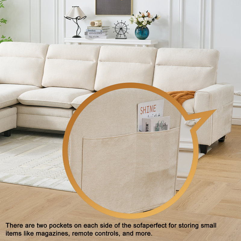 Canapé modulaire Chenille, Chenille beige