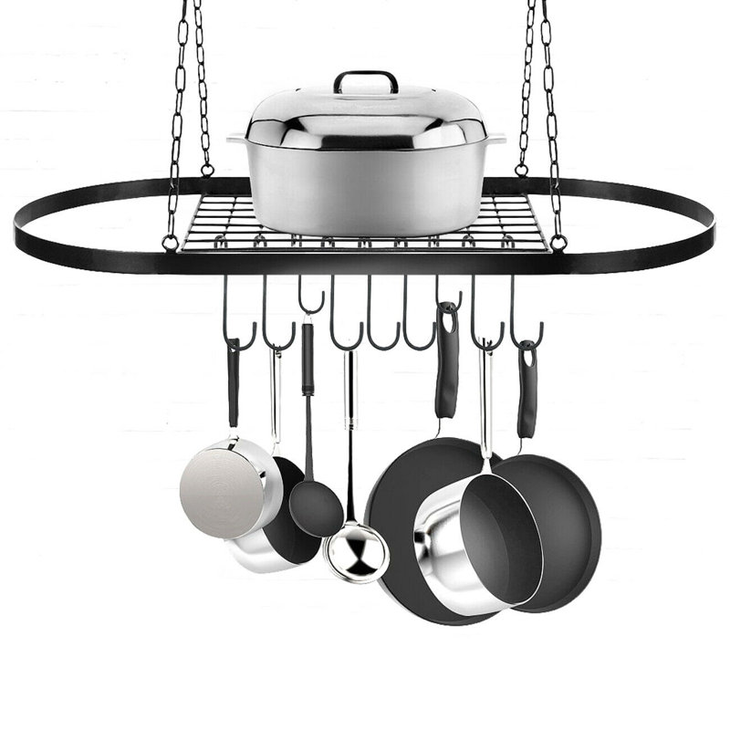 Support à casseroles suspendu pour batterie de cuisine