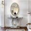 Grande console à miroir en forme d'olive avec miroir