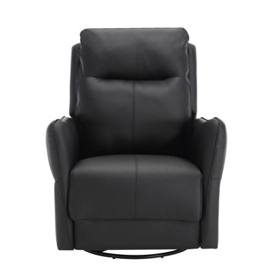  Power Recliner Chairs,Modern Upholstered 270 Swivel Nursery Rocker Glider Recliner For Living Room,PU Leather