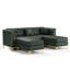 Canapé Chesterfield modulaire 3 places, canapé en similicuir capitonné à la main, accoudoirs garnis de métal et pieds minces en métal, comprend 3 coussins-1431372626