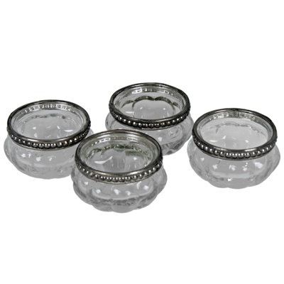 4 Piece Glass Tabletop Tealight Holder Set