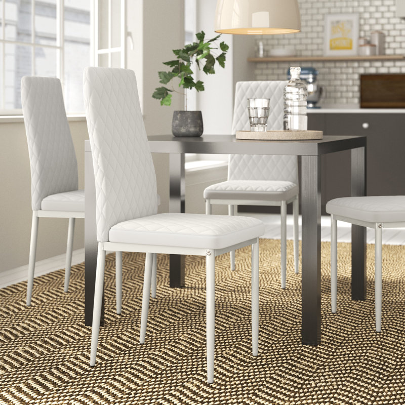 Chaise d'appoint rembourrée Alcaraz, Blanc