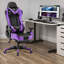 JL Comfurni Adjustable Reclining Ergonomic Faux Leather Swiveling PC & Racing Game Chair with Footrest-59230200