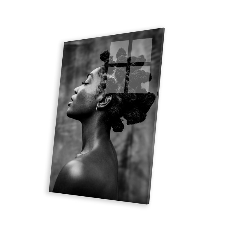 Profil d'une reine africaine sur plastique / acrylique par Gregory Prescott, peinture