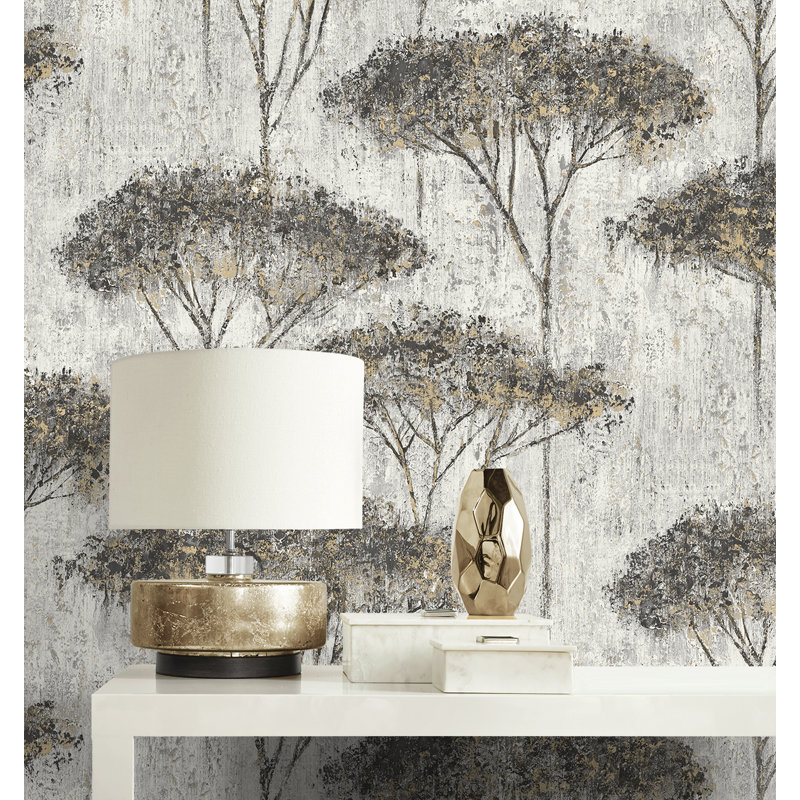 Zastrow Floral Roll, Alabaster/Espresso/Gold