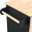 Îlot de cuisine avec prise électrique et rallonge pliable. Noir Porte-bouteilles, rangement latéral. Armoire sur support facile à utiliser et à nettoyer - noir-412368393