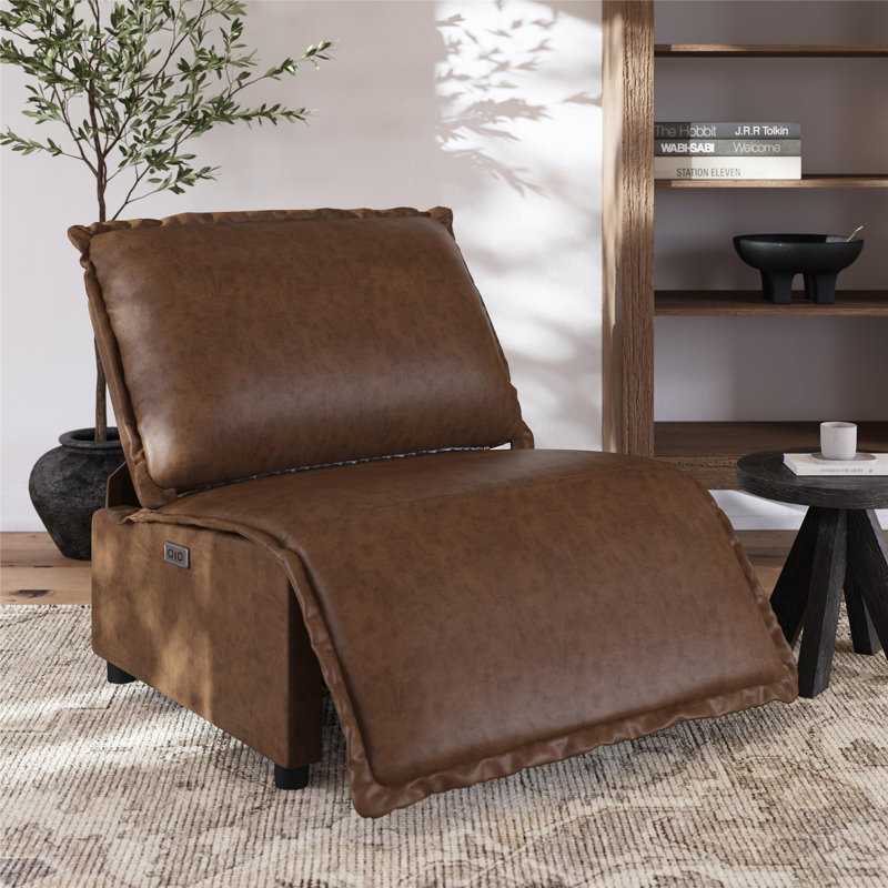Fauteuil inclinable électrique Callum, cacao, similicuir, Cacao