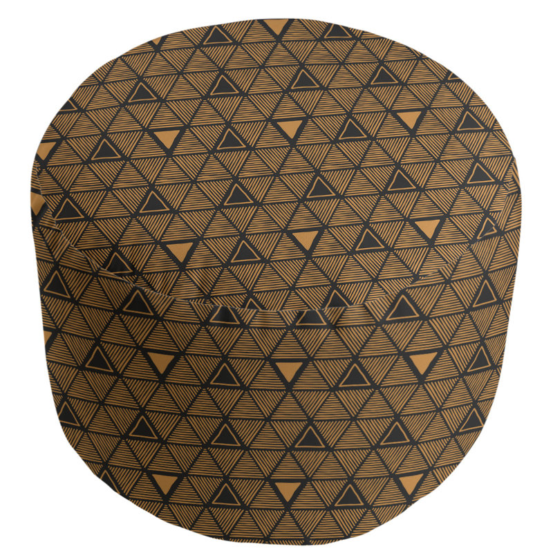 Upholstered Pouf, Dark Orange