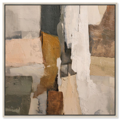 "Fissured Field III", reproduction d'art sur toile par Art Remedy, cadre argenté, 40 x 40
