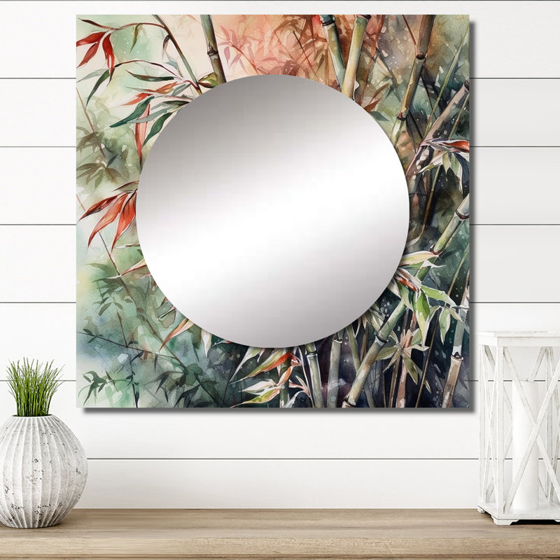 Latric - Floral Large Square Mirror Wall Decor For Bedroom, 29" x 29"