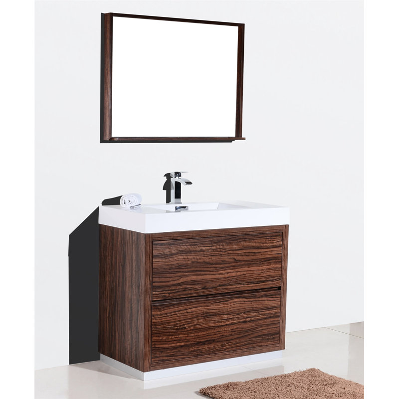 Ensemble de meuble-lavabo simple 40 po Royka, Noyer