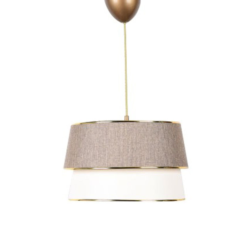 Lustre scandinave élégant, beige et crème, 11,8 po de diamètre x 29,5 po de hauteur | Corps en plastique durable, capuchon en tissu, douille E27 de 40 W maximum | Parfait pour les décors de style glamour et campagnard, l'éclairage élégant et fonctionnel
