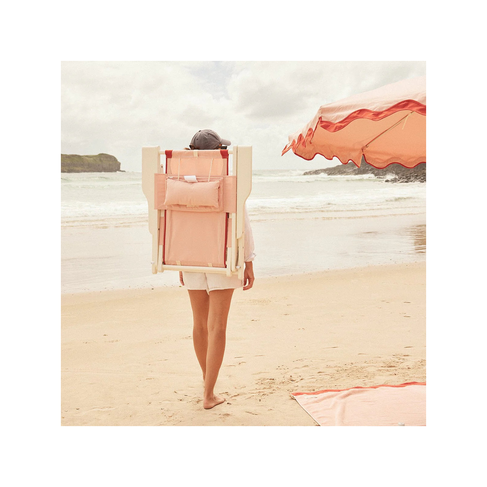  Folding Beach Chair, Pink