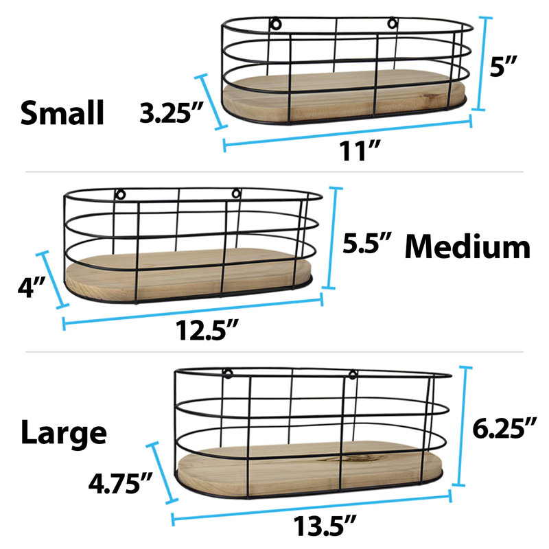 Ensemble de 3 paniers en fil métallique pour rangement mural - Paniers en fil métallique empilables pour l'organisation