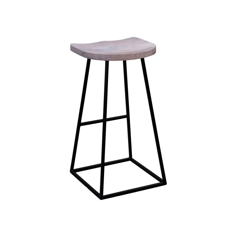 Evis Counter Stool with Metal Frame, Ivory, Bar Stool (30" Seat Height)