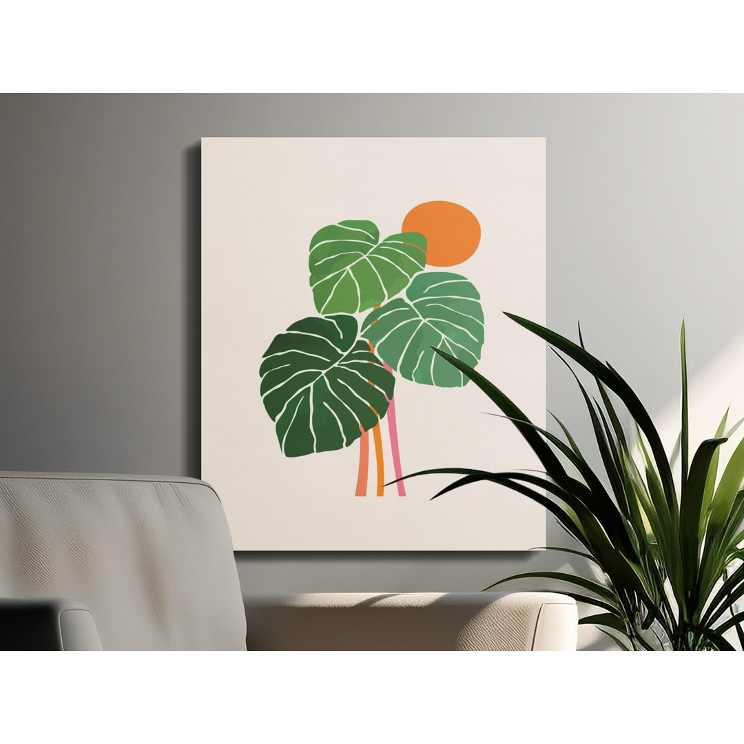 Monstera Leaf Canvas Wall Art, Modern Botanical Print, Gallery Wrapped Canvas, Ready to Hang, Archival Quality, Home Decor, Statement Piece
