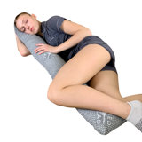 54”x8” Cylinder Body Pillow, Grey Cooling Hug Pillow For Adults, Memory Foam Cuddle Pillow, Soft And Supportive Long Body Pillow For Side Sleepers