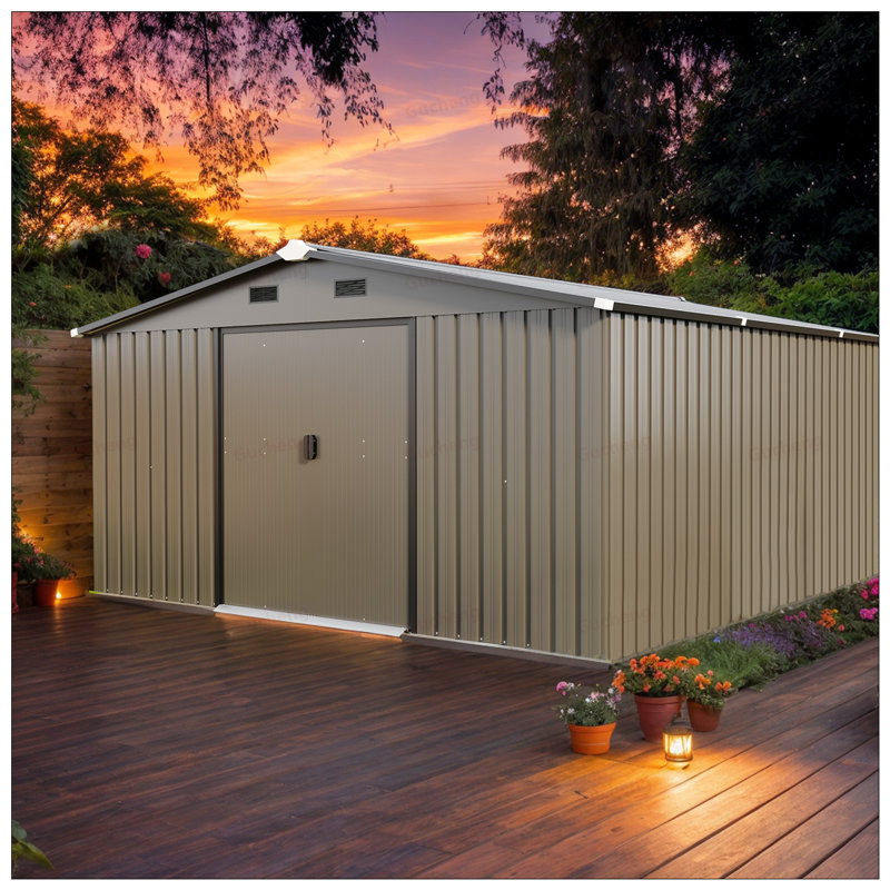 Remise de rangement durable en acier de 0,25 mm avec film protecteur, deux fenêtres et couleurs personnalisables pour une utilisation polyvalente