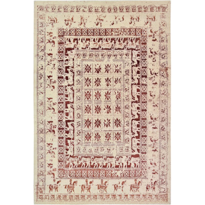 Tapis oriental beige / rouge