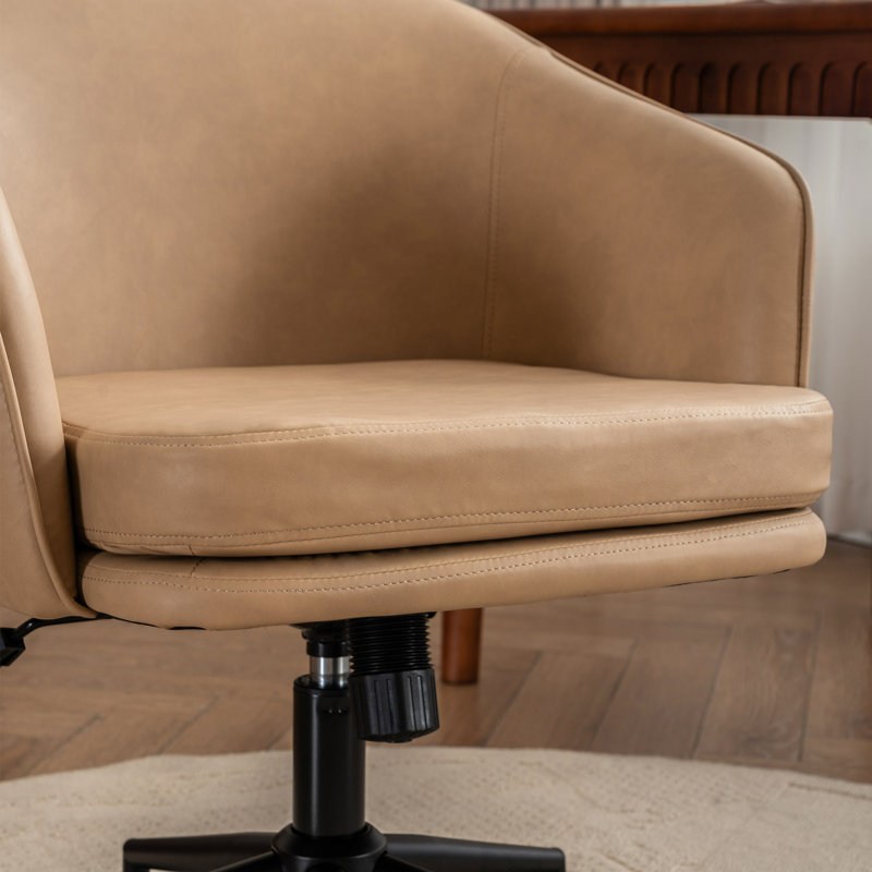 Chaise de bureau Toscani, Similicuir taupe