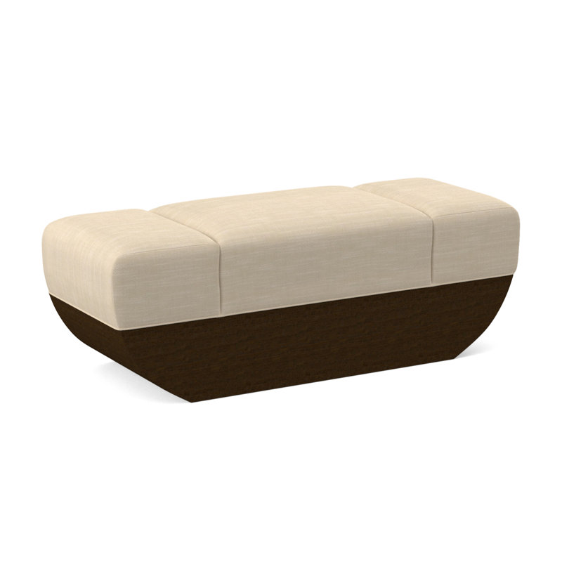 Ark Upholstered Bench, UV-Rollo Linen, American Walnut