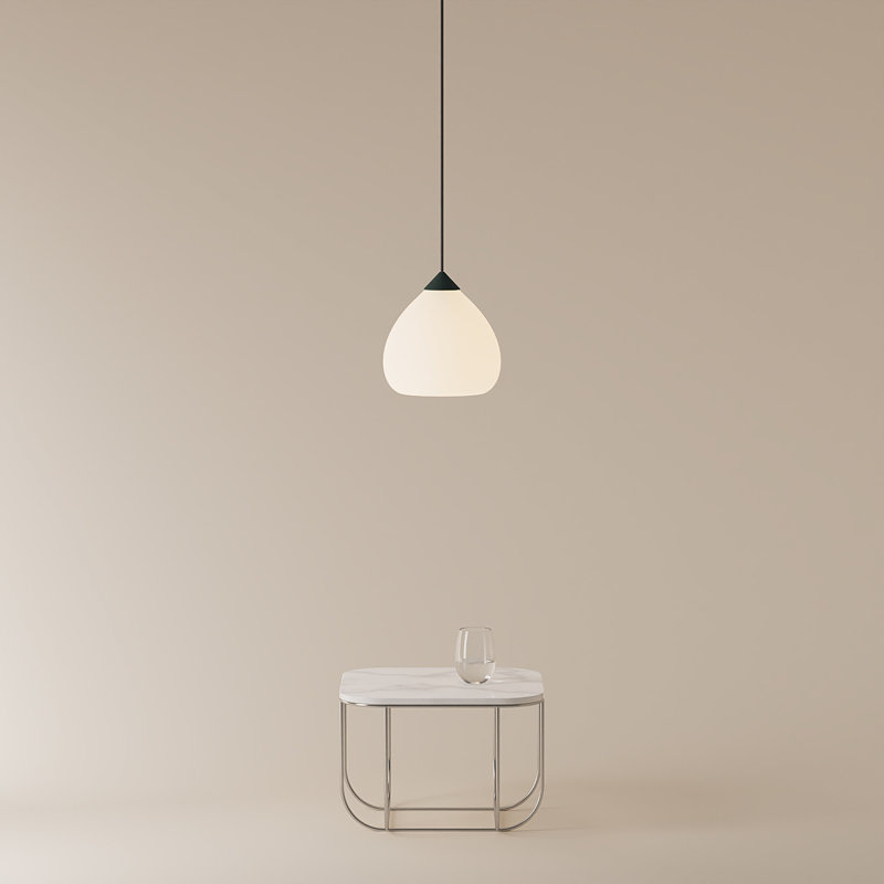 Gulp Pendant Light, 14.6" H x 9.45" W x 9.84" D, Black, Blossompink
