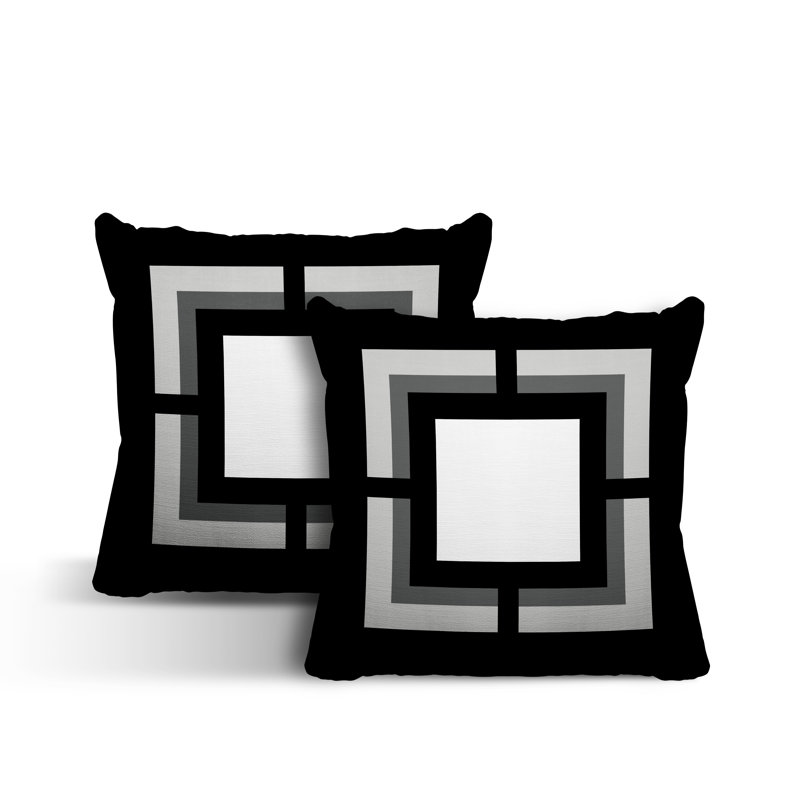  Coussin intérieur / extérieur, L 17 po x H 17 po, Noir