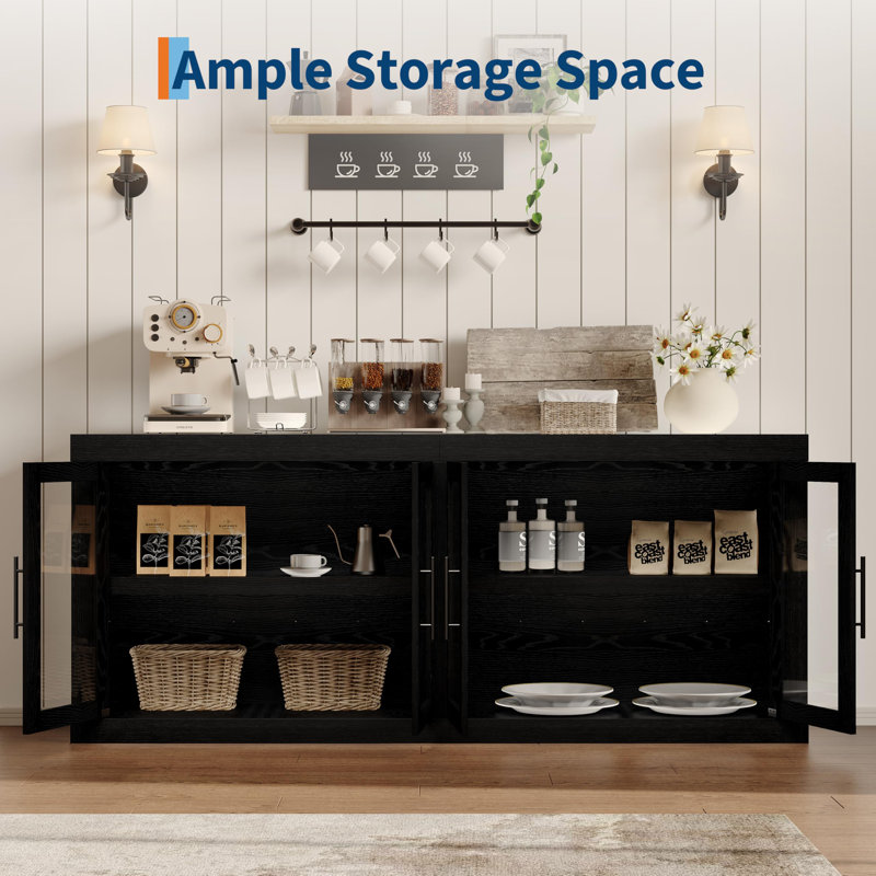 80cm Kitchen Pantry, Black