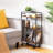 Slim Storage Cart, 3-tier Narrow Cart With Handle, 7.5''w Slide Out Rolling Utility Cart Mobile Shelving Unit Organizer For Small Spaces Kitchen Laundry Narrow Places, Rustic Brown Bf18tc01