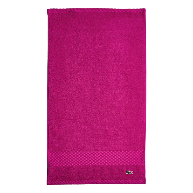 Lacoste Heritage 16X30 Cotton Hand Towel, 100% Supima Cotton, Micro-Fresh® Anti-Microbial, Magenta