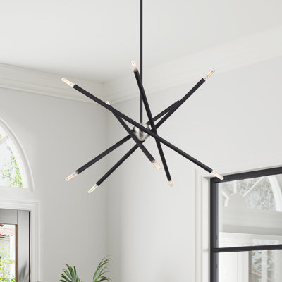 10 Light Black Medium Chandelier