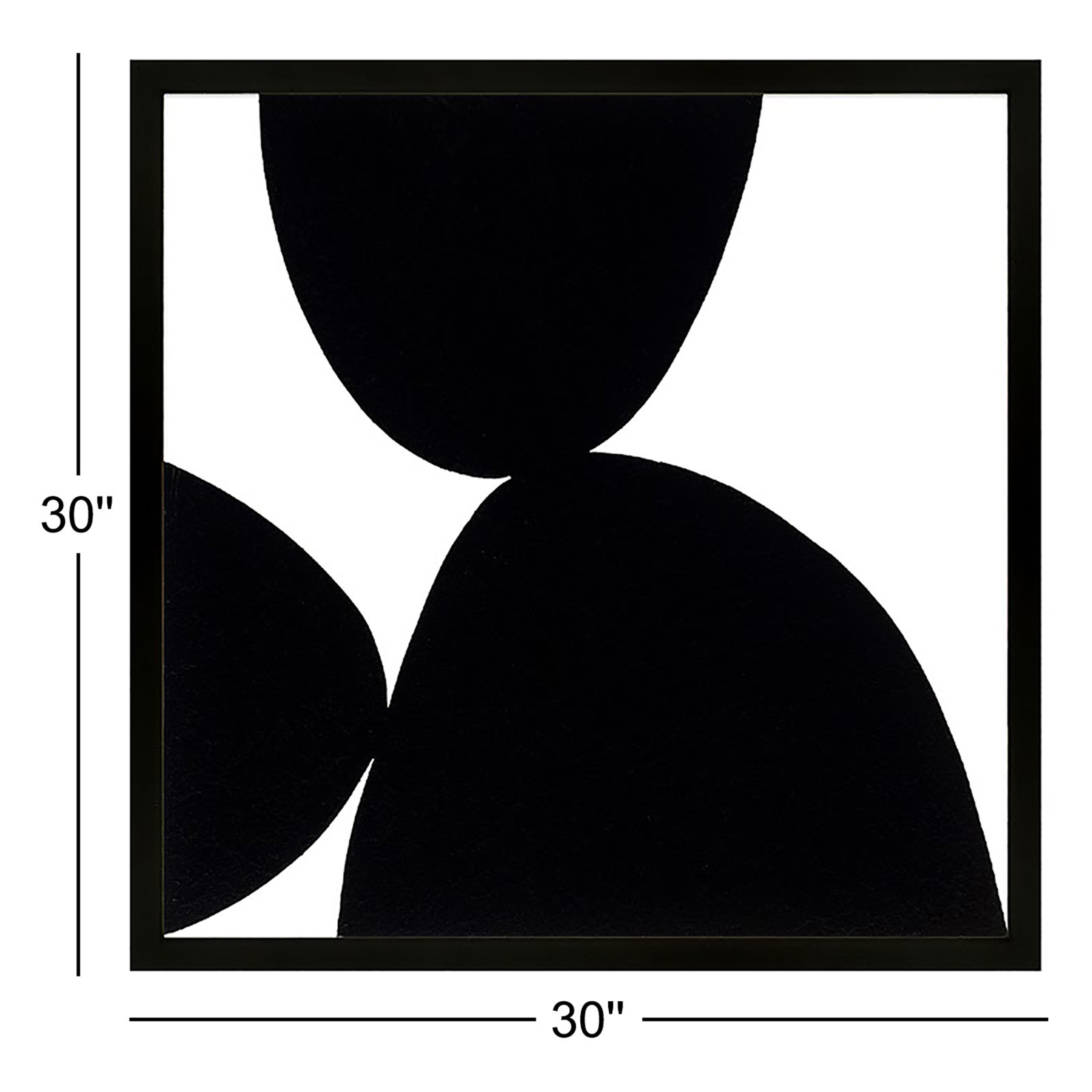 Black Ink by Lee Lessem, Black Framed, 30" H x 30" W x 1.25" D