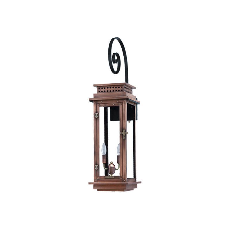 Nouveau Outdoor Wall Lantern, 23" H x 15" W x 13" D