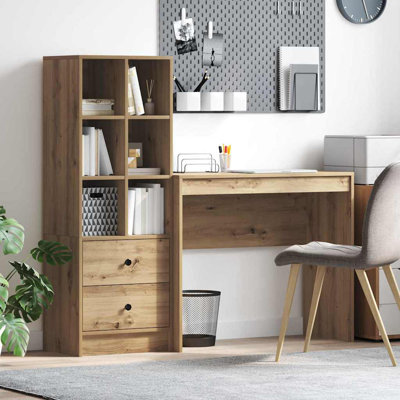 Desk With Storage With Drawer 2 Pcs 90 X 40 X 76 Cm