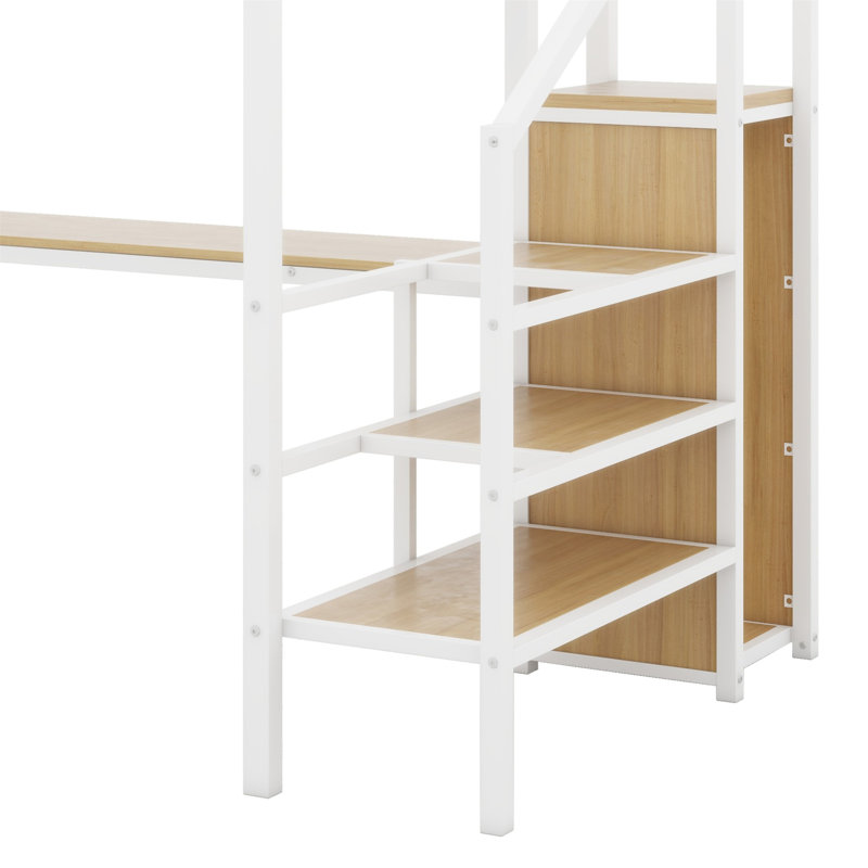 Kids Full Loft Bed, White Duplicate