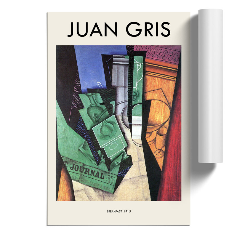 Breakfast by Juan Gris - No Frame Painting, 30cm H x 21cm W x 0.1cm D