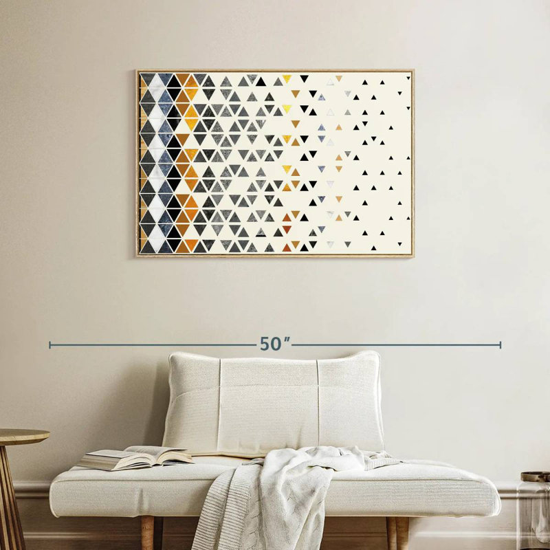 Triangle de folie, Cadre flottant en bois naturel, 37 po x 25 po