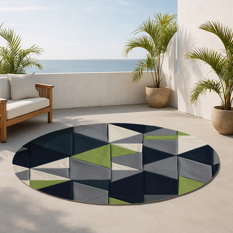 Tapis intérieur et extérieur Celestial Rays, Rond 5 pi