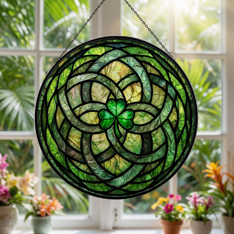 Panneau de vitrail 12 "H Celtic Knot