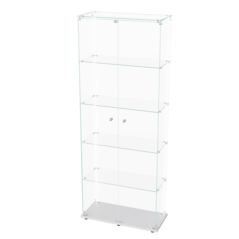 Glass 80 cm W Display Cabinet, White