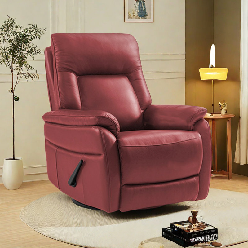 Fauteuil inclinable rotatif 360, Similicuir rouge foncé