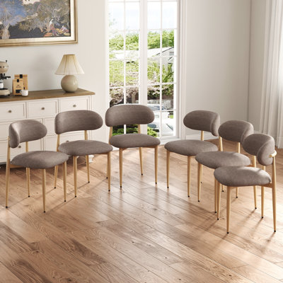 Ensemble de chaises de salle à manger en tissu robuste de 2/4/6, chaises d'appoint rembourrées avec cadre en métal, chaises d'appoint durables et multi-styles pour la salle à manger de cuisine