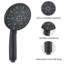 Robinet de douche multifonction noir mat à haute pression avec robinet à main