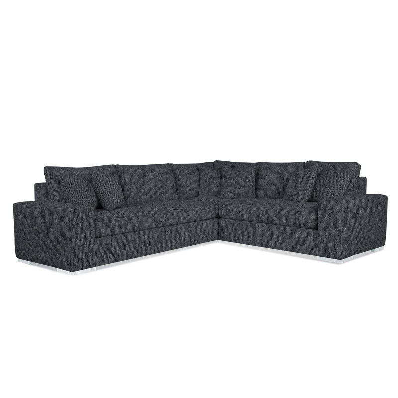 Memphis Sectional, Brown Geometric, 0456-33, Right Hand Facing, Frost White