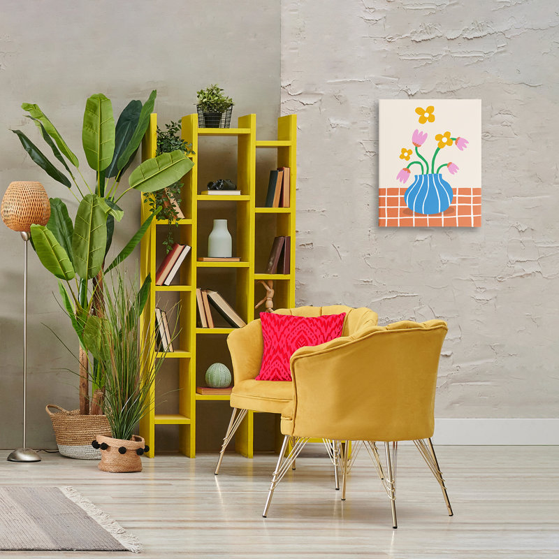 Art mural sur toile, "Whimsical Flower Market" par Ahmed Idah Hussein, H 20 po x l 16 po